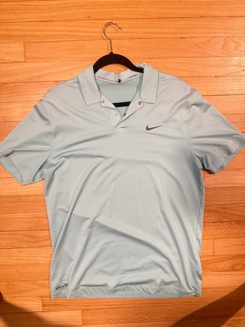 Nike Men’s Light Blue Dri-FIT Polo Shirt golf Tiger Woods edition